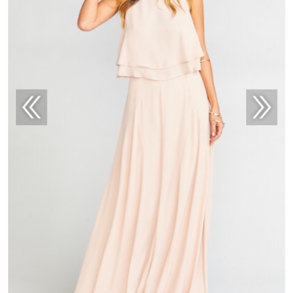 Show Me Your MuMu Blush Two-Piece King crop top with Princess Di Ballgown skirt